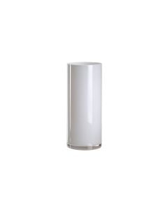 11 3/4" White Glass Cylinder Vase 