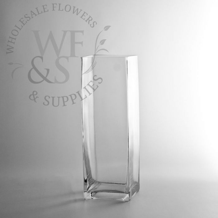 Square Glass Block 12" Tall X X 4" , Discount Wholesale Vases and Containers - and Supplies - Wholesale Flowers Supplies