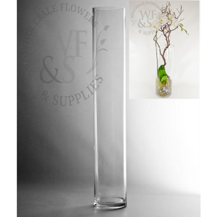 spredning Villain nødvendig Tall Glass Cylinder Vase 24" x 4" , Clear Glass Flower Vase - Wholesale  Flowers and Supplies - Wholesale Flowers and Supplies