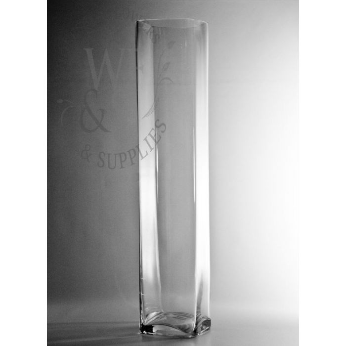 stribet Ripples børn 24- inch tall Square Glass Vase - Wholesale Glass Vases - Wholesale Flowers  and Supplies