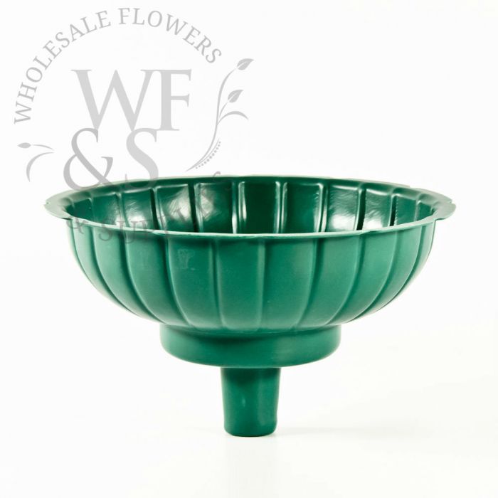 Decimal Græder Bule 7" Round Green Floral Container - perfect for eiffel tower vases -  Wholesale Flowers and Supplies