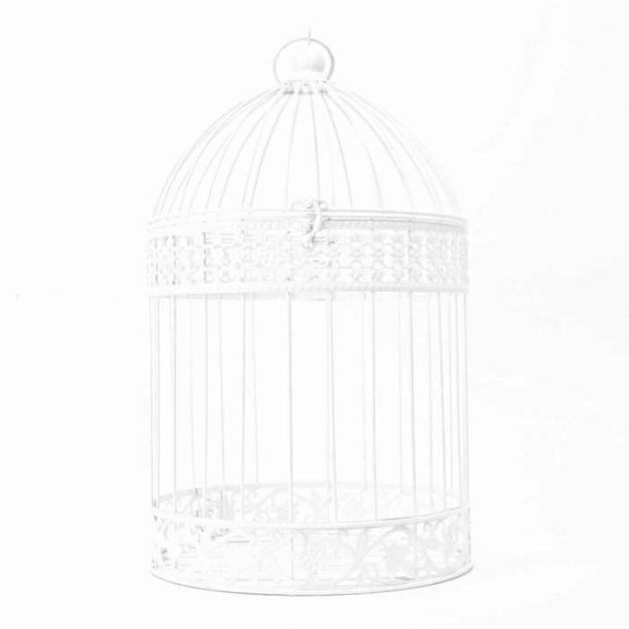 17 Hanging Birdcages for wedding centerpieces, Decorative Birdcages  wholesale - White - Wholesale Flowers and Supplies