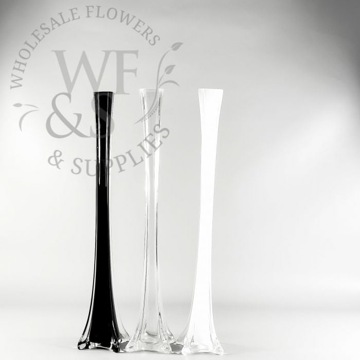 sammensmeltning Mesterskab Minimer Glass Eiffel Tower Vases 20-inch in Clear, White, or Black. - Wholesale  Flowers and Supplies