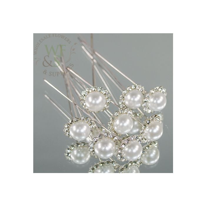 Floral Pins Wedding Bouquet Diamond Pearl Decor 18 pack, Wholesale Floral  Pins - Wholesale Flowers and Supplies