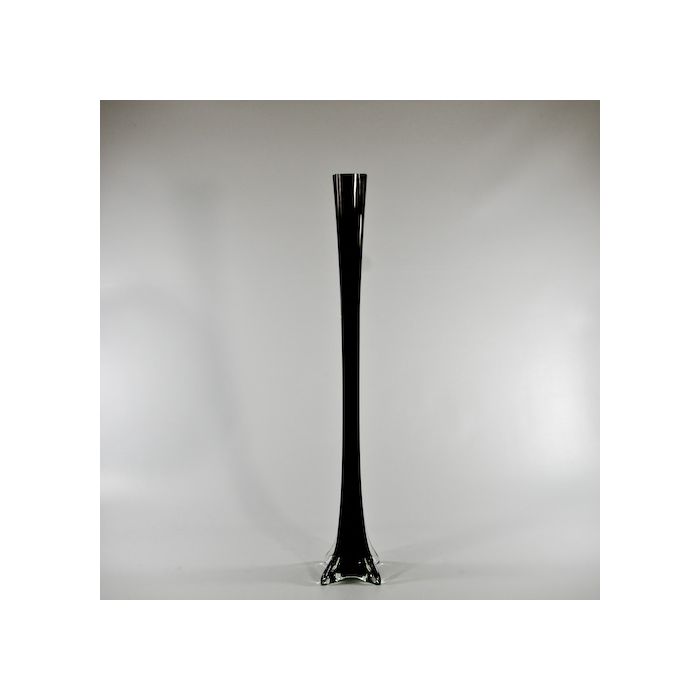 Eiffel Tower Glass Vase 24in in Clear, Black, Blue or White, Glass
