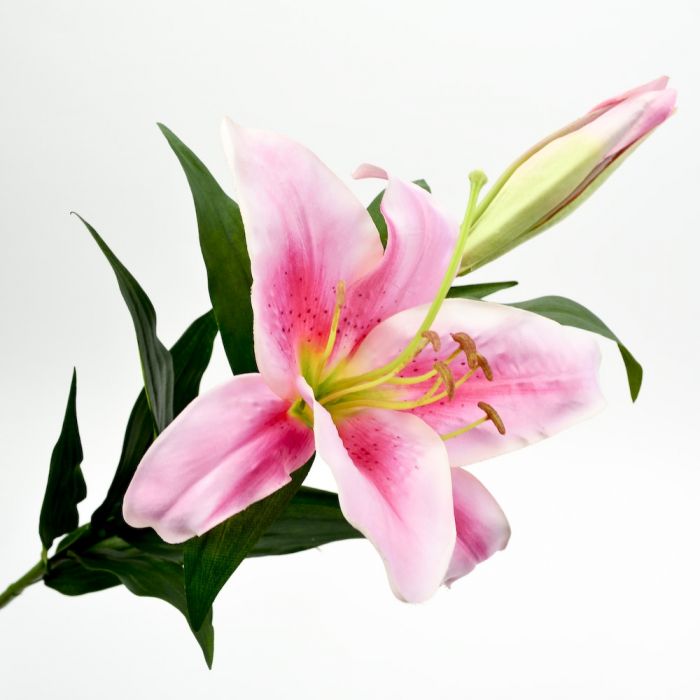 Best Artificial 45cm Stargazer Lillies 10 Head Flower Spray Bunch Lily Decor New 