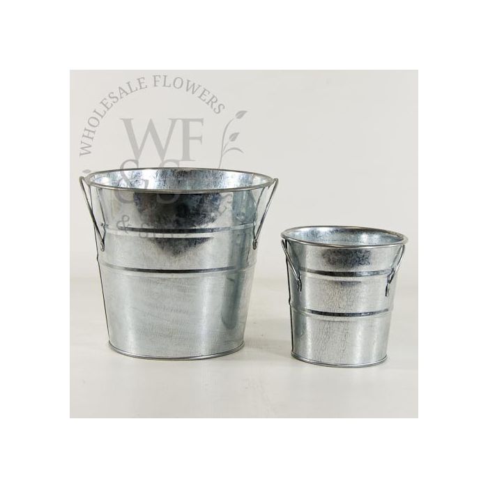 French Flower Buckets - Galvanized Metal Florist Containers