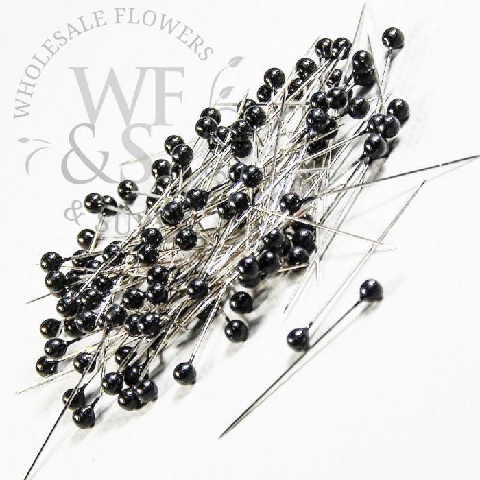 Corsage Pins 1.5 - Black Tip, There are 144 pins per pack
