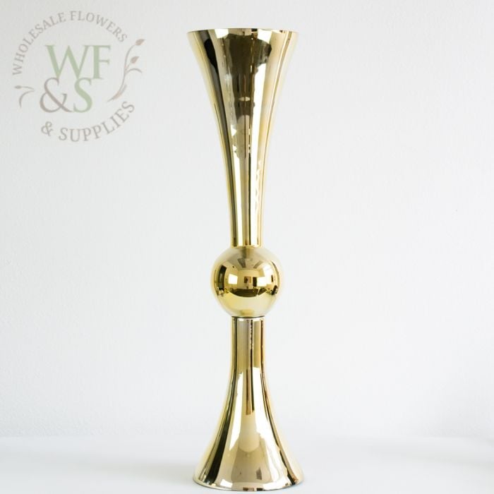 Tall Gold Vases Double Vases French Gold 25 inches Polished Metal Reversible 