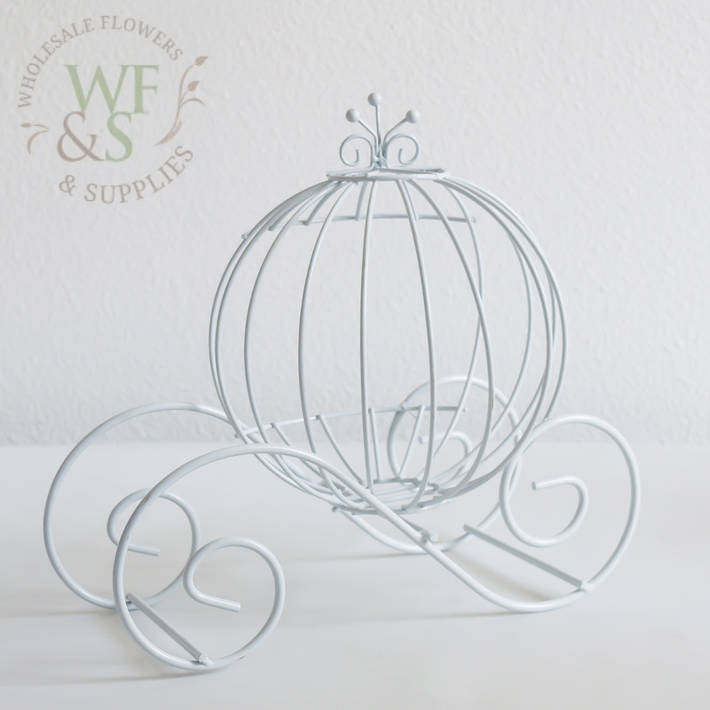 Wire Pumpkin Coach Carriage - 12 inch