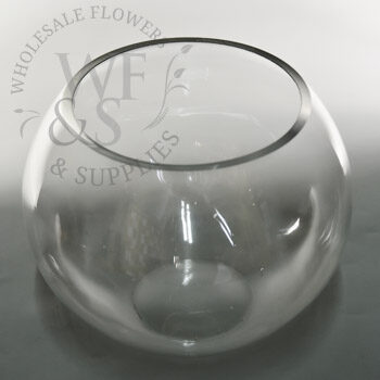 Clear Glass Bubble Bowl 10" Top View