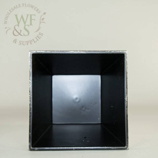 Black Recycled Plastic Square Tapered Pot 5.8" Tall 2