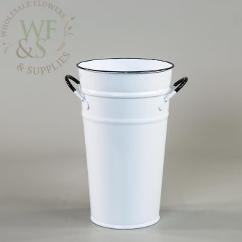 White Enamel French Bucket  7"