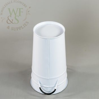 White Enamel French Bucket  7" base