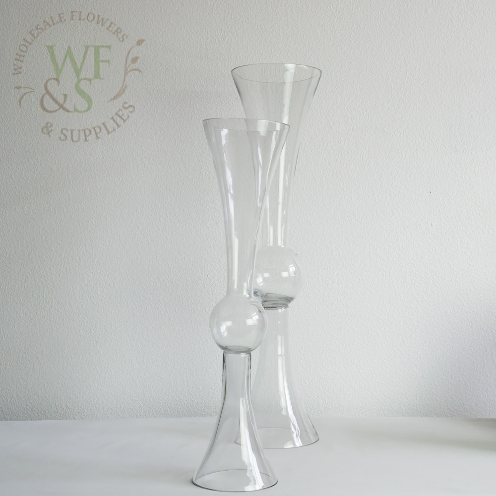Glass Trumpet Vase Double Sided 30" Reversible Vase Two sizes